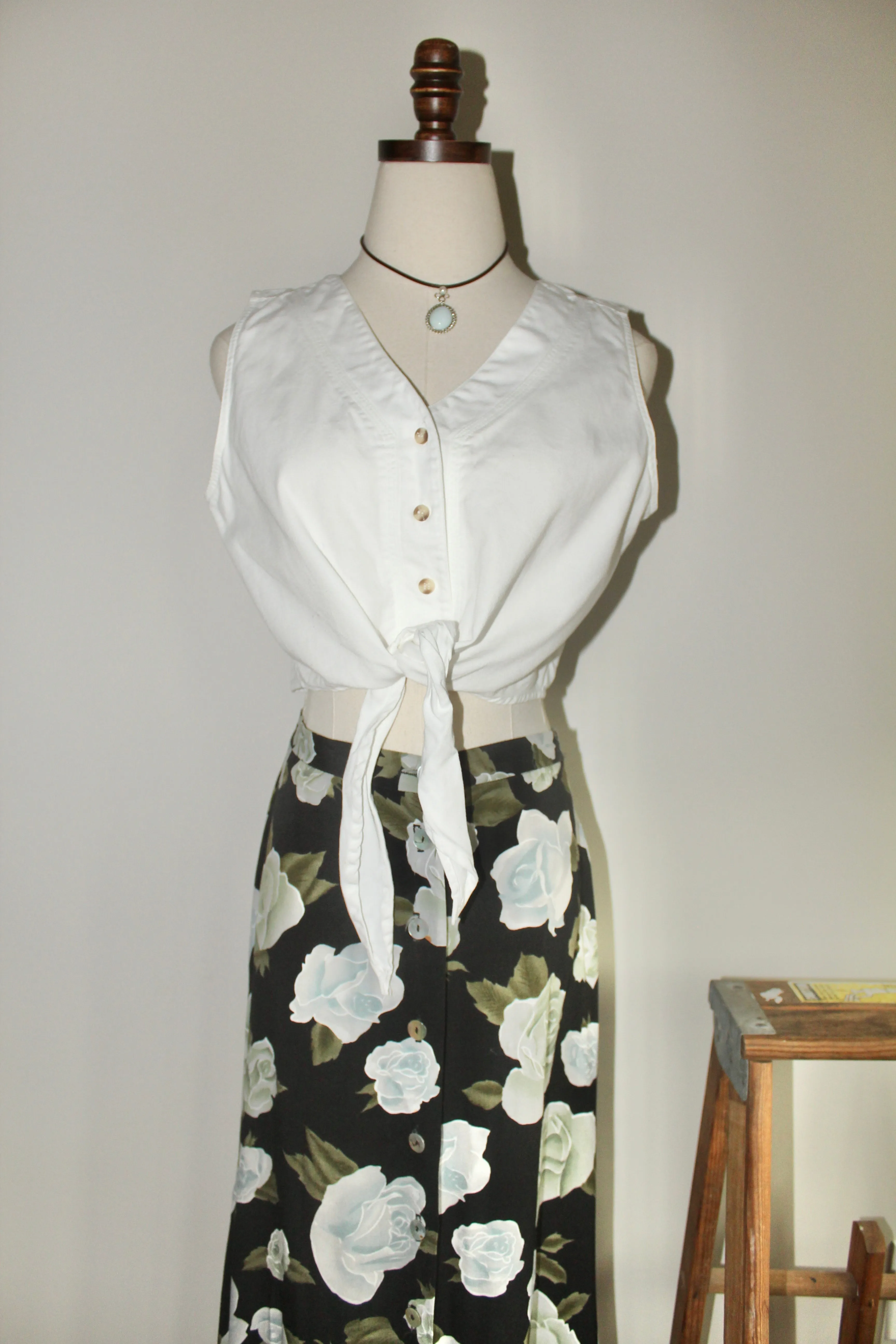 Vintage 90s Cropped Cotton Top (M)