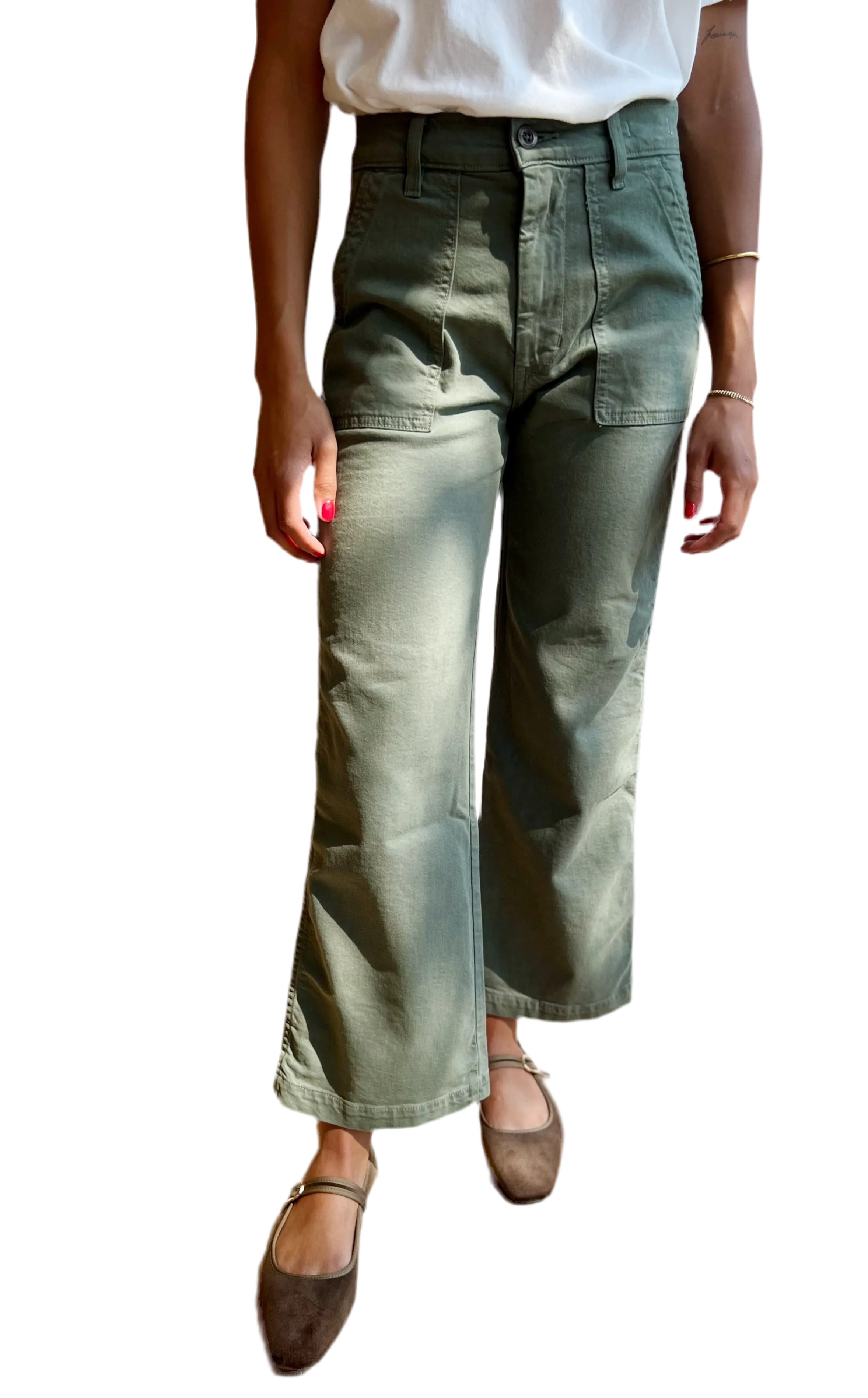 Vintage army pant in olive green