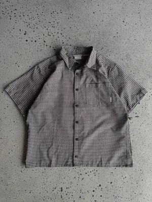 Vintage Columbia Black/Grey Cropped Check Shirt (L)