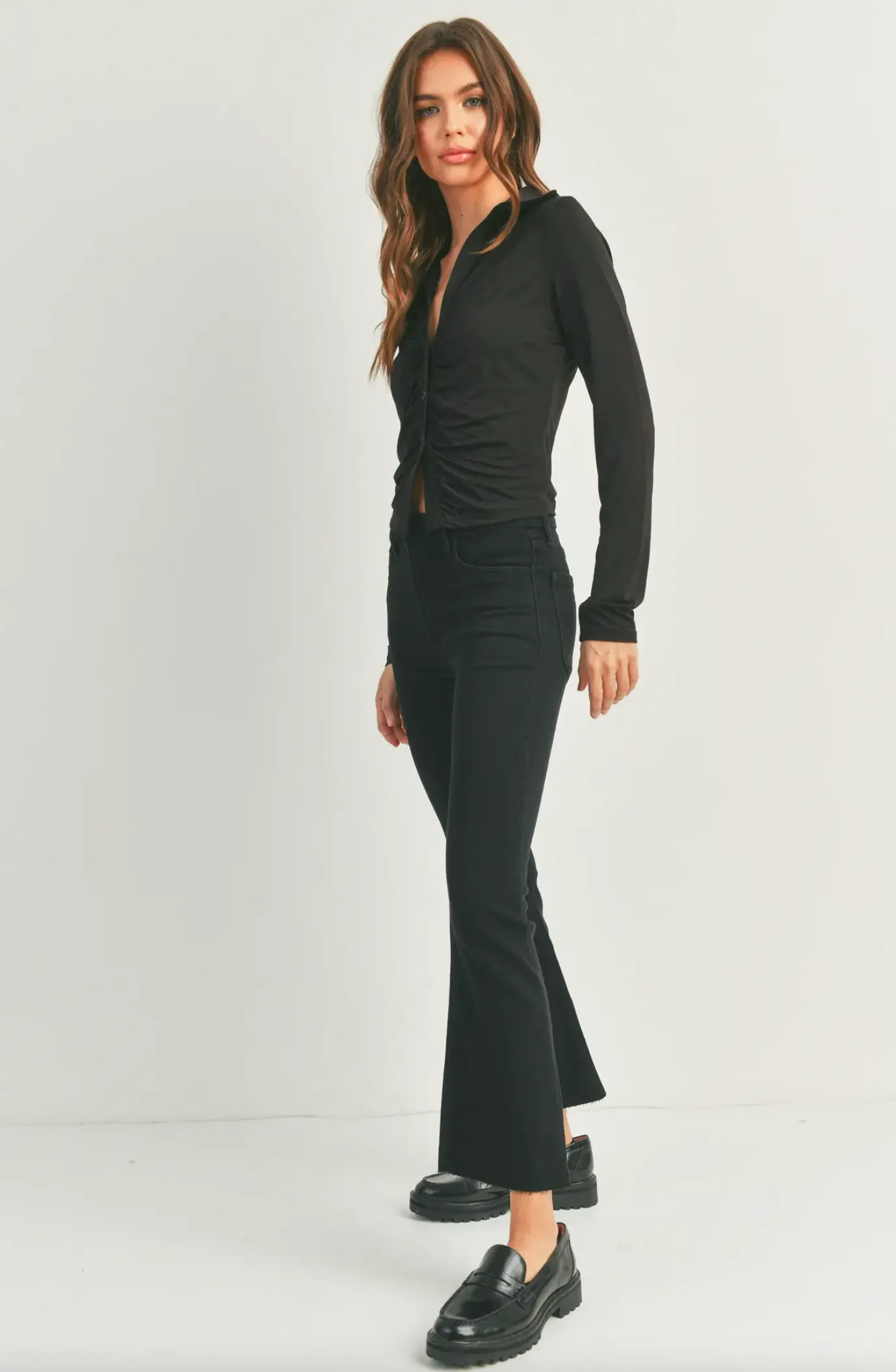 Vintage Cropped Flare | Black
