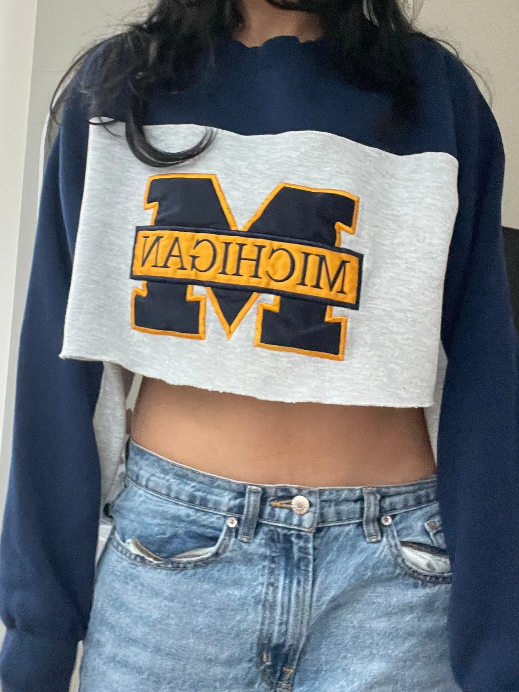 Vintage Cropped Michigan Sweatshirt -
