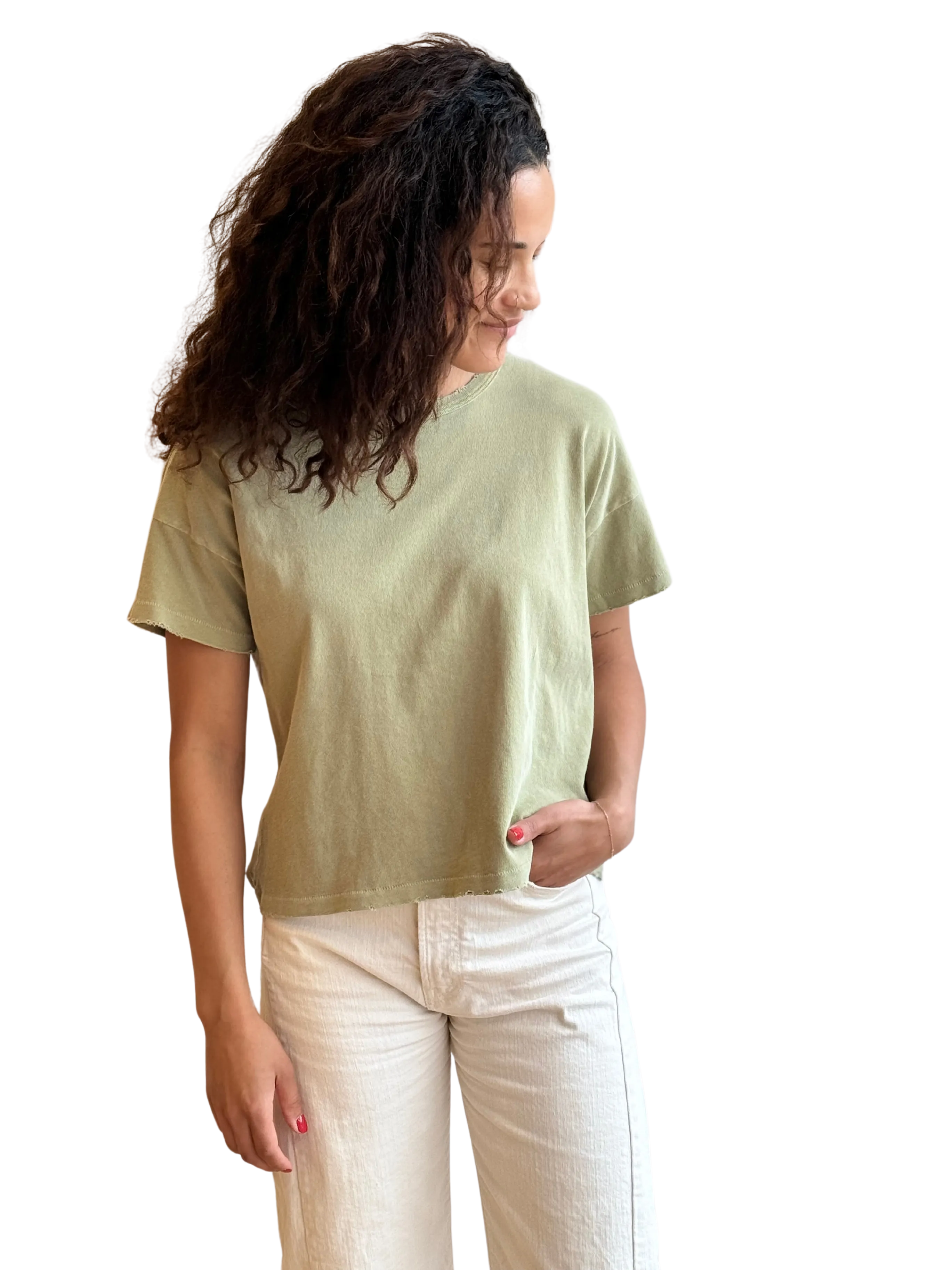 Vintage FILLE tee in pistachio