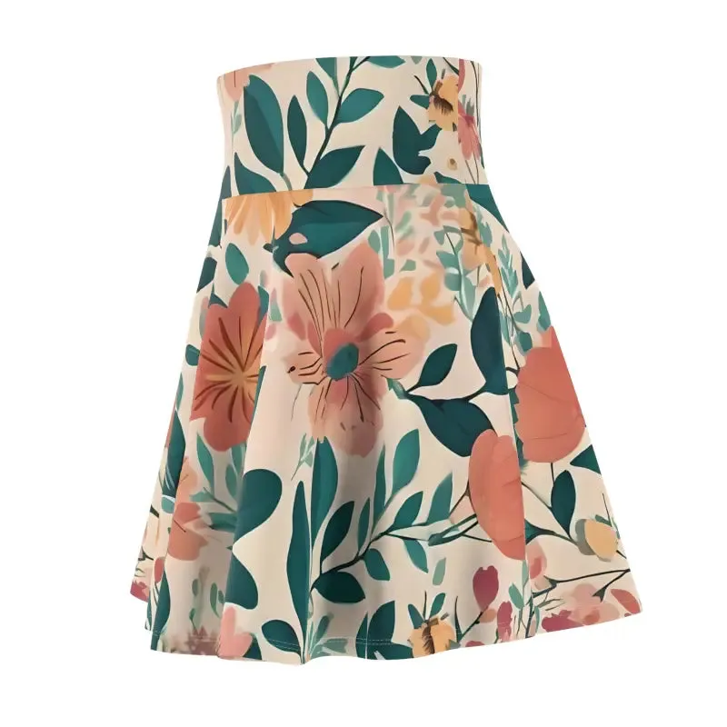 Vintage Flowers Womens Skater Skirt Magic