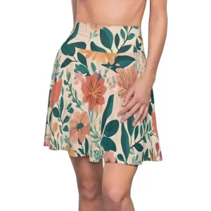 Vintage Flowers Womens Skater Skirt Magic