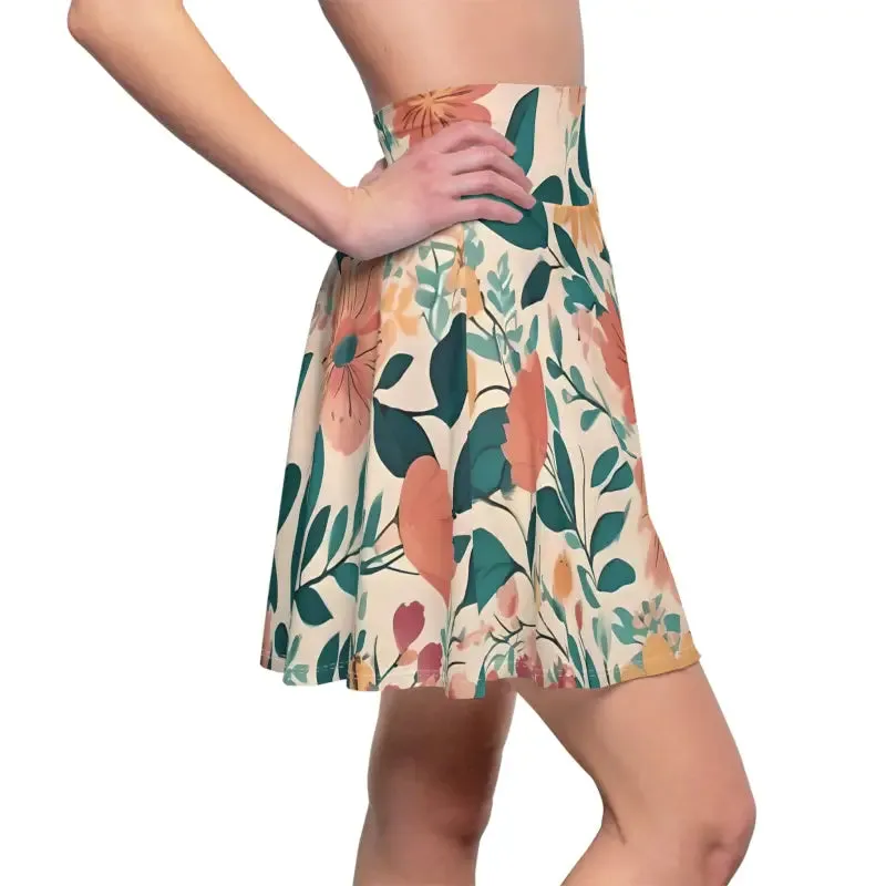 Vintage Flowers Womens Skater Skirt Magic