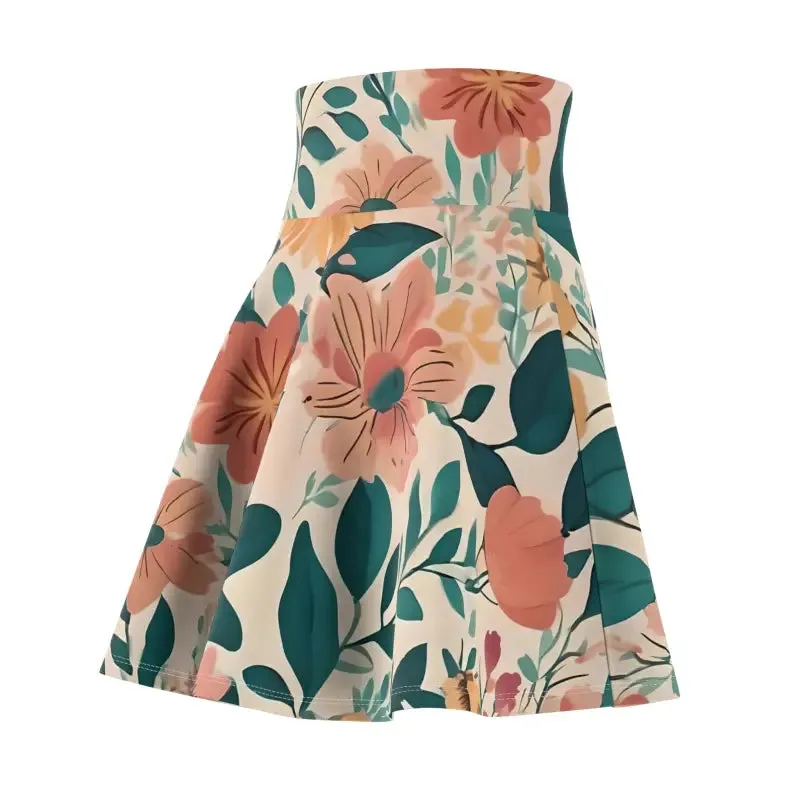 Vintage Flowers Womens Skater Skirt Magic