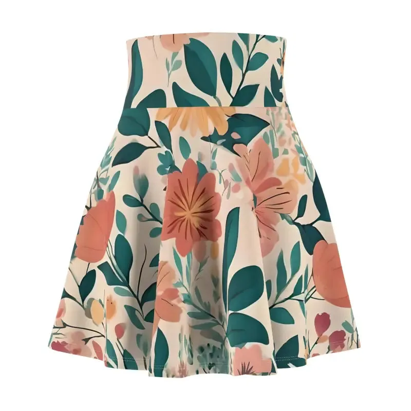 Vintage Flowers Womens Skater Skirt Magic