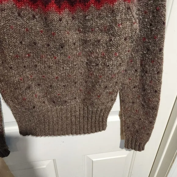 Vintage J. Crew Nordic Fair Isle Wool Turtleneck Sweater Small
