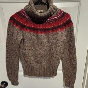 Vintage J. Crew Nordic Fair Isle Wool Turtleneck Sweater Small