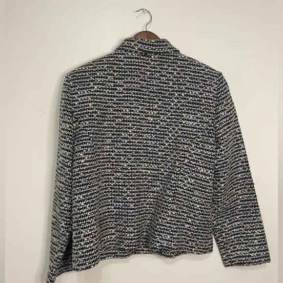 Vintage Jessica Howard Tweed Black Pastel Multi Shirt Blazer Jacket / Shacket