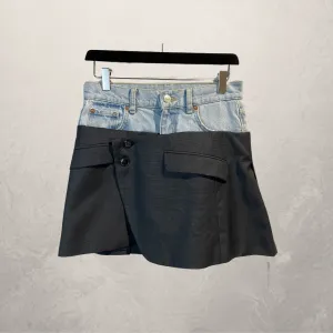 Vintage light blue denim & black skirt S/M- by @DAFFZTheLabel