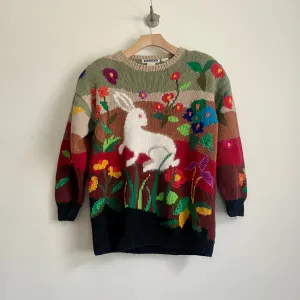 Vintage MarieaKim Ramie/Cotton blend Bunny Sweater / Size Large (HT2509)