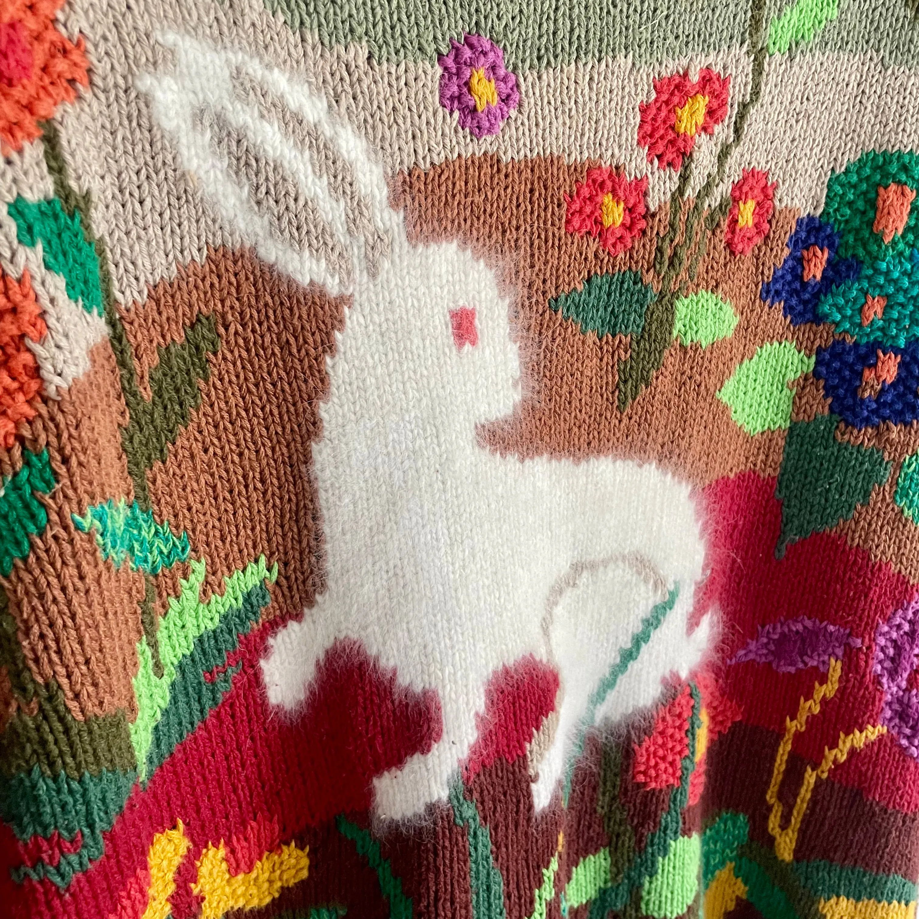 Vintage MarieaKim Ramie/Cotton blend Bunny Sweater / Size Large (HT2509)