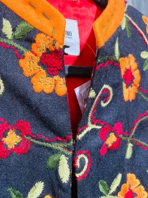 Vintage: Moschino Wool Floral Print embroidered Cropped Jacket