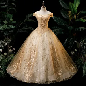 Vintage Off The Shoulder Ball Prom Dress