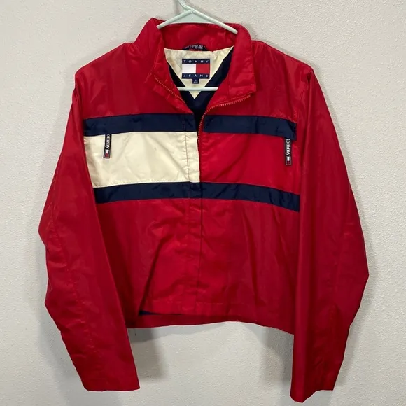 Vintage Tommy Hilfiger 90s Y2K cropped jacket red