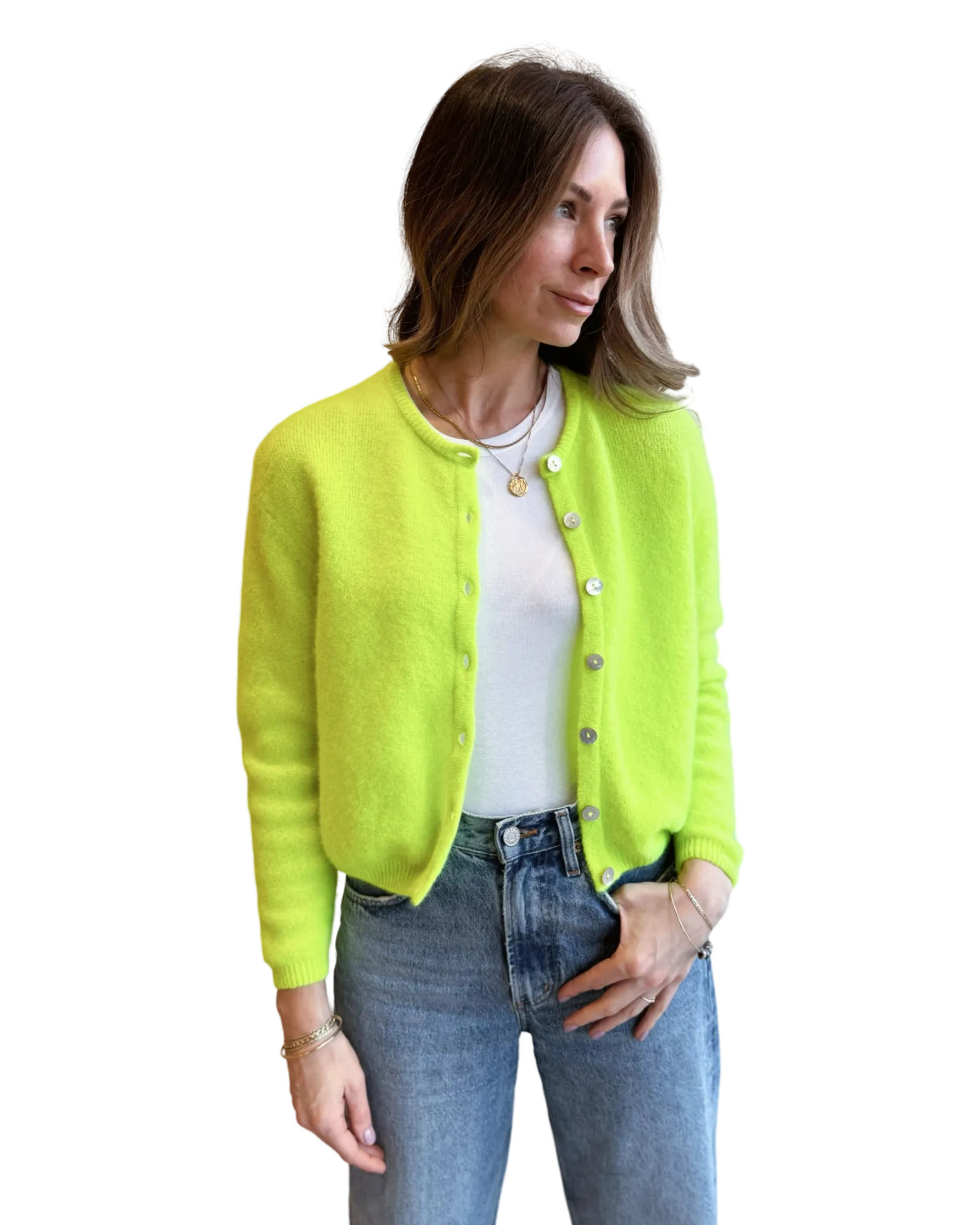 Vitow alpaca cardigan in yellow melange