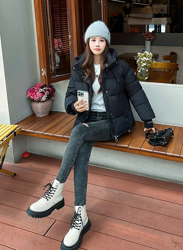 Water-resistant and Windproof Quilted Puffer Jacket for Women