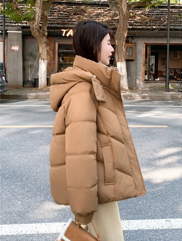 Water-resistant Quilted Puffer Jacket for Women with Windproof Features