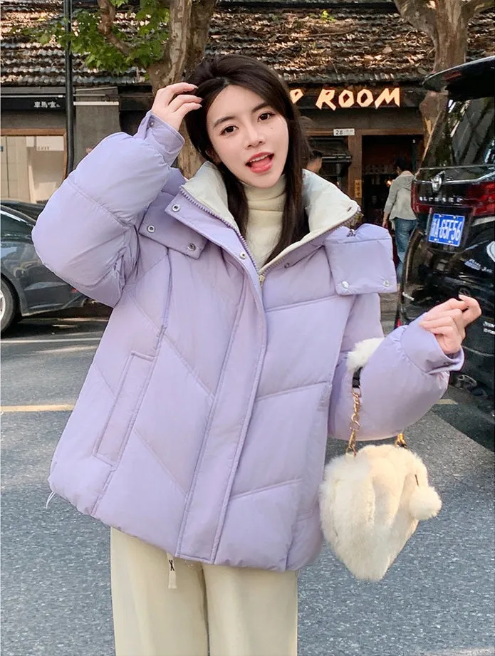 Water-resistant Quilted Puffer Jacket for Women with Windproof Features