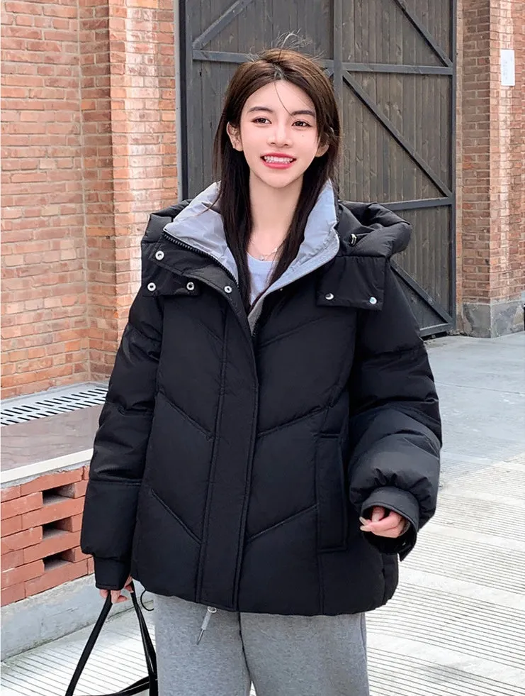 Water-resistant Quilted Puffer Jacket for Women with Windproof Features