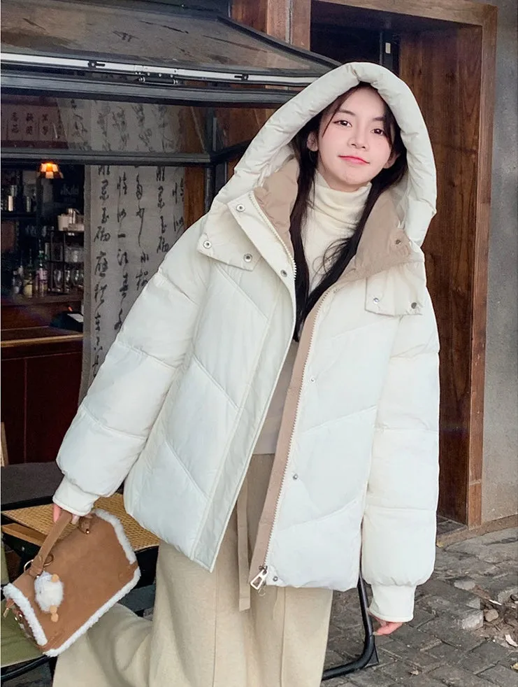 Water-resistant Quilted Puffer Jacket for Women with Windproof Features