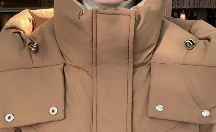 Water-resistant Quilted Puffer Jacket for Women with Windproof Features