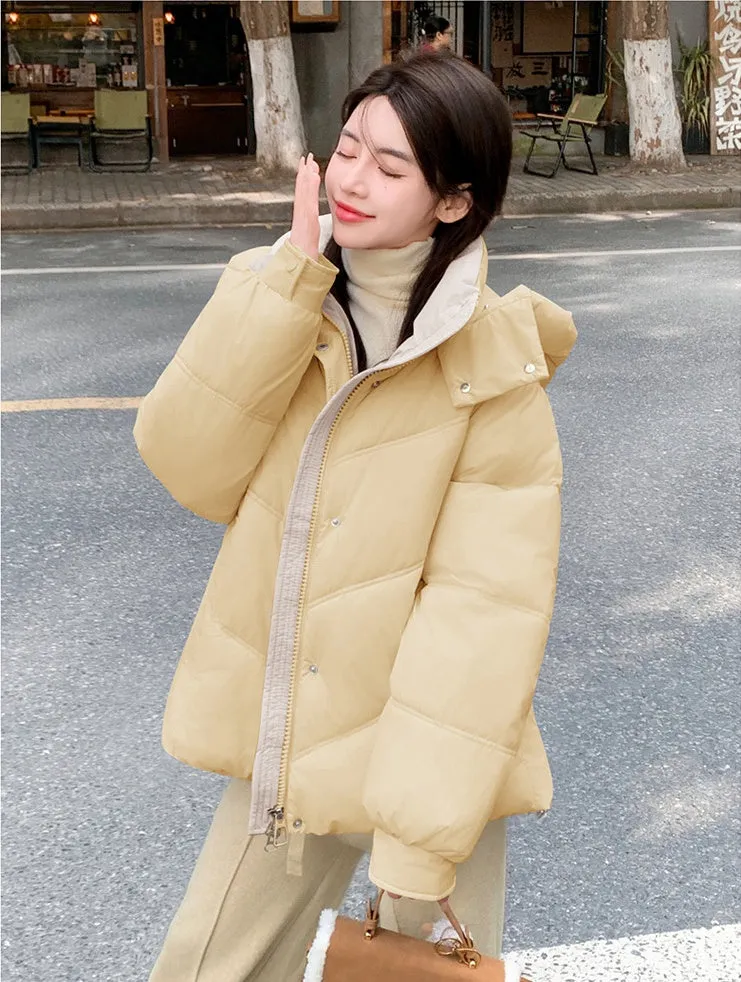 Water-resistant Quilted Puffer Jacket for Women with Windproof Features