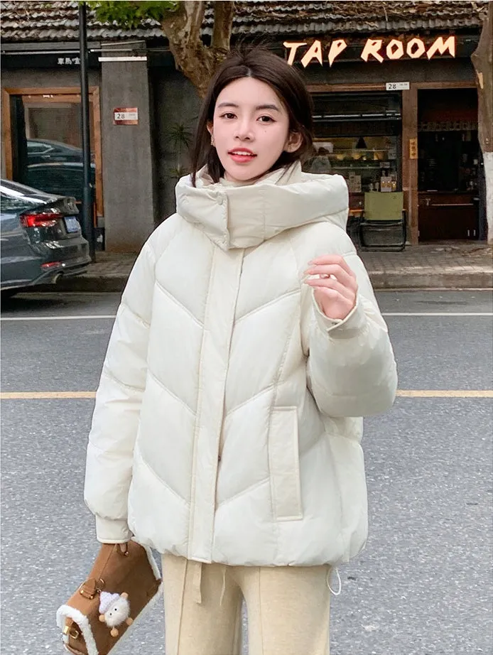 Water-resistant Quilted Puffer Jacket for Women with Windproof Features