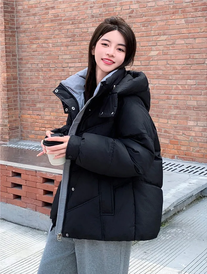 Water-resistant Quilted Puffer Jacket for Women with Windproof Features