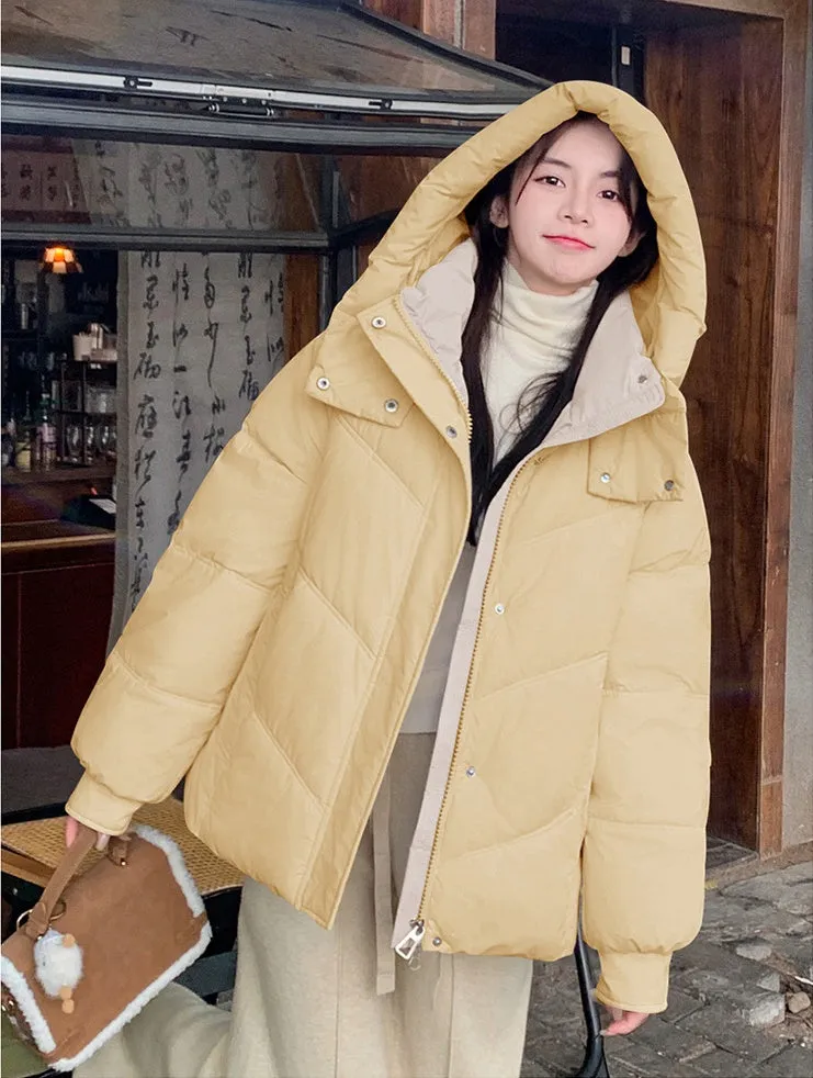 Water-resistant Quilted Puffer Jacket for Women with Windproof Features