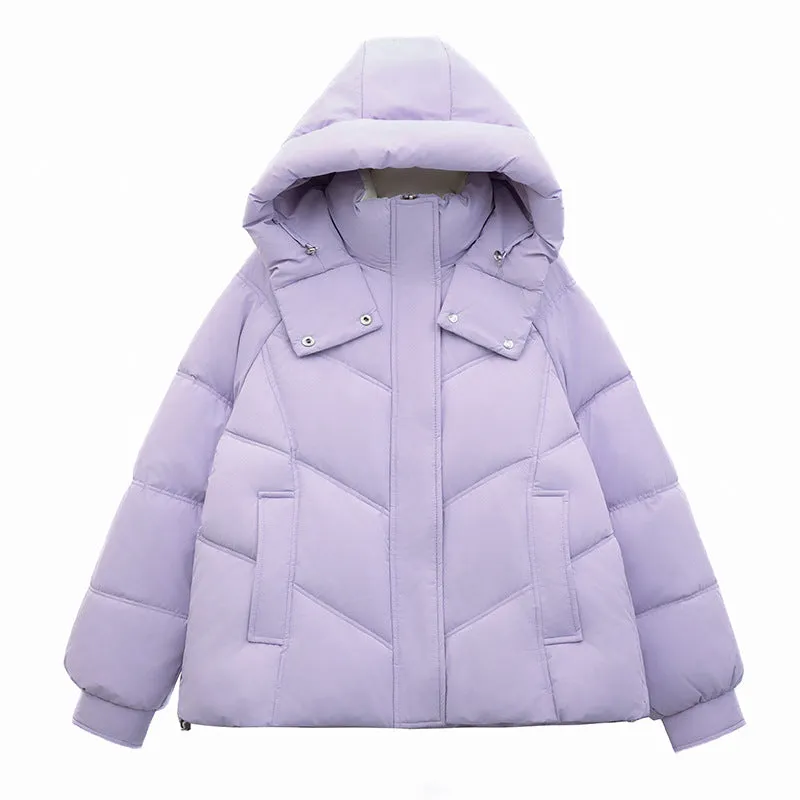 Water-resistant Quilted Puffer Jacket for Women with Windproof Features