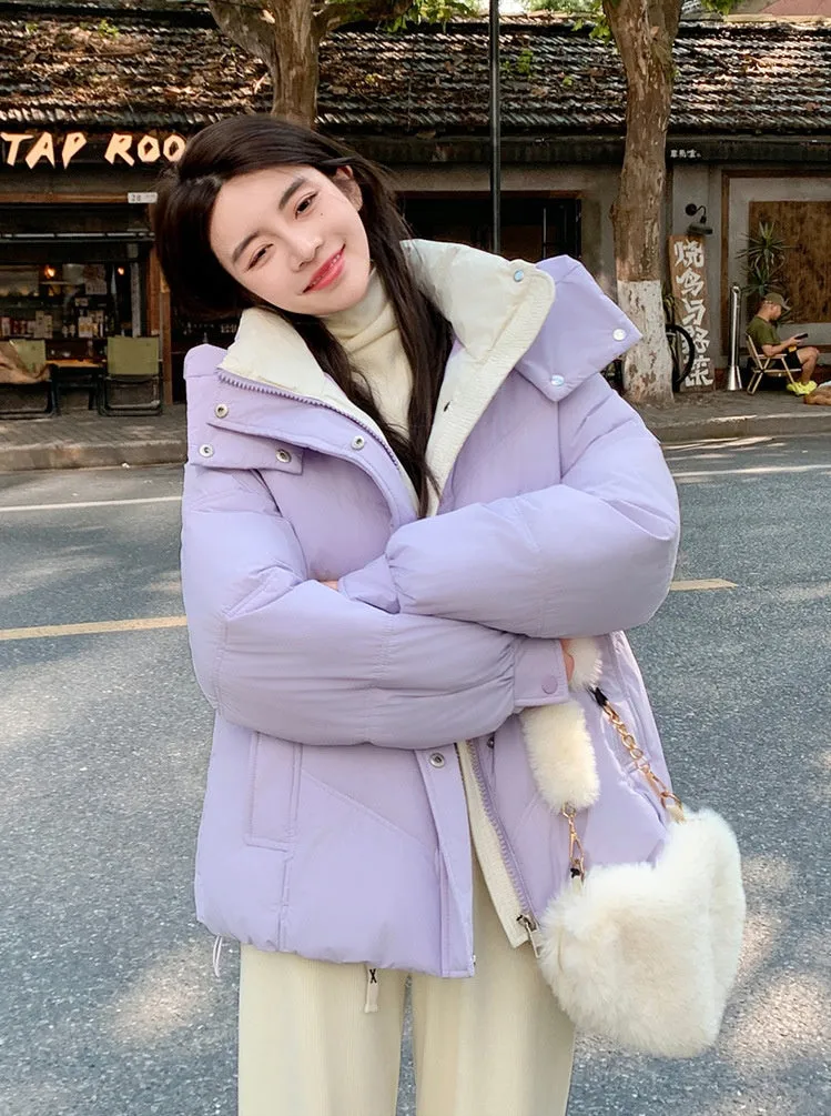 Water-resistant Quilted Puffer Jacket for Women with Windproof Features