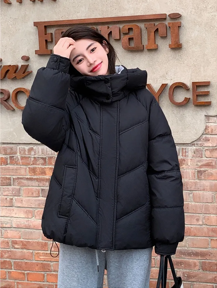 Water-resistant Quilted Puffer Jacket for Women with Windproof Features