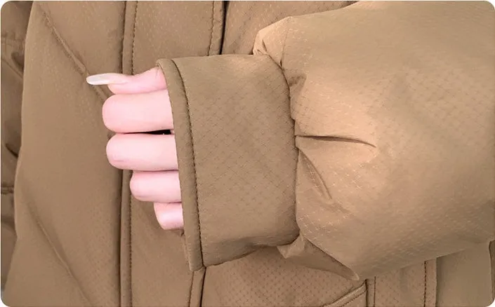 Water-resistant Quilted Puffer Jacket for Women with Windproof Features