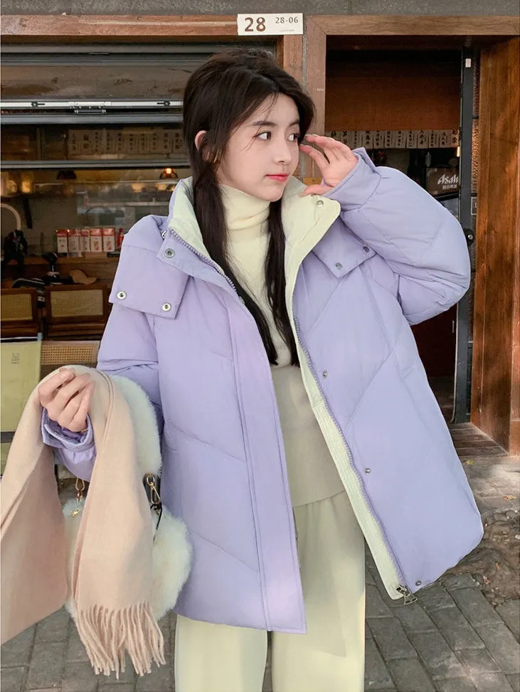 Water-resistant Quilted Puffer Jacket for Women with Windproof Features