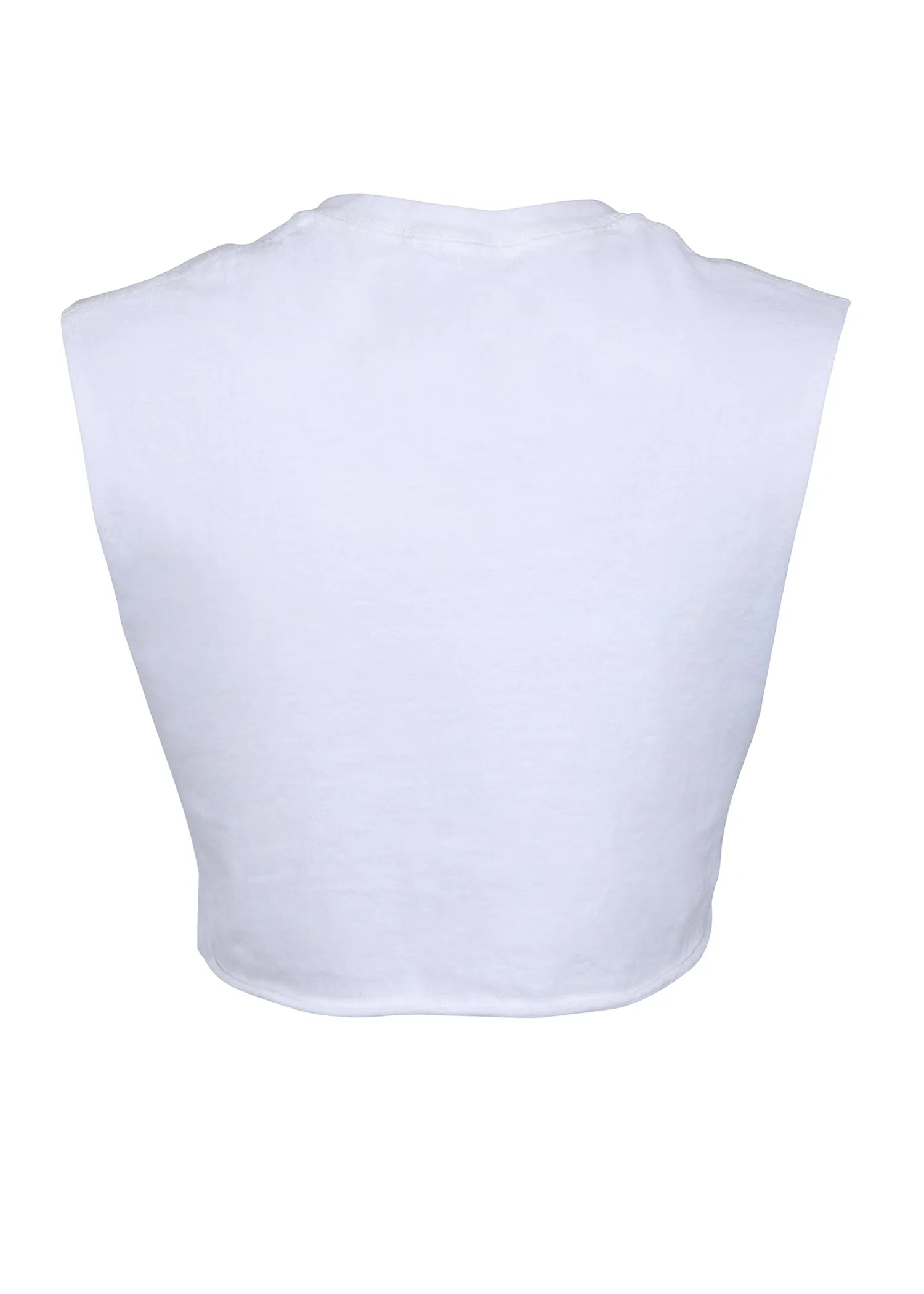 White Blondie Cropped Tee by Goodie Two Sleeves