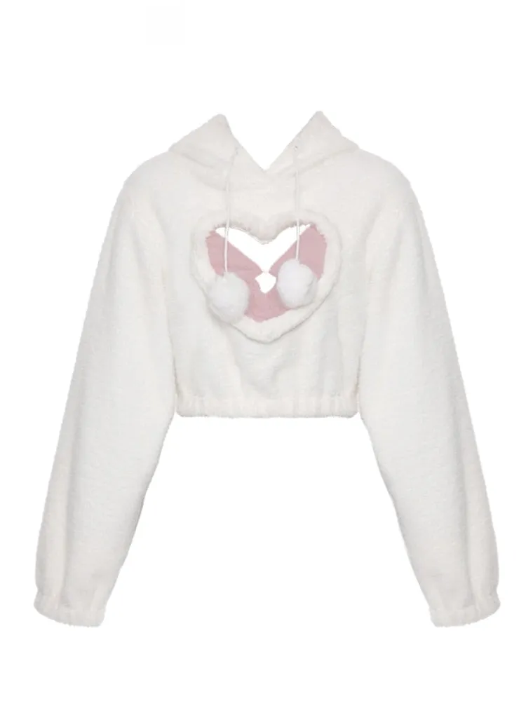 White Fuzzy Valentine Set