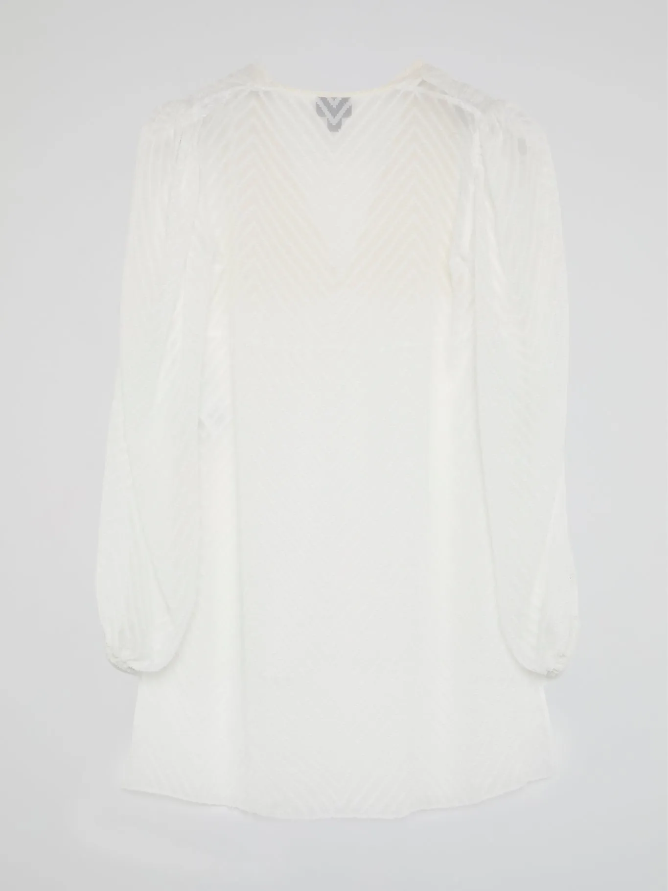 White High-Low Chevron Blouse