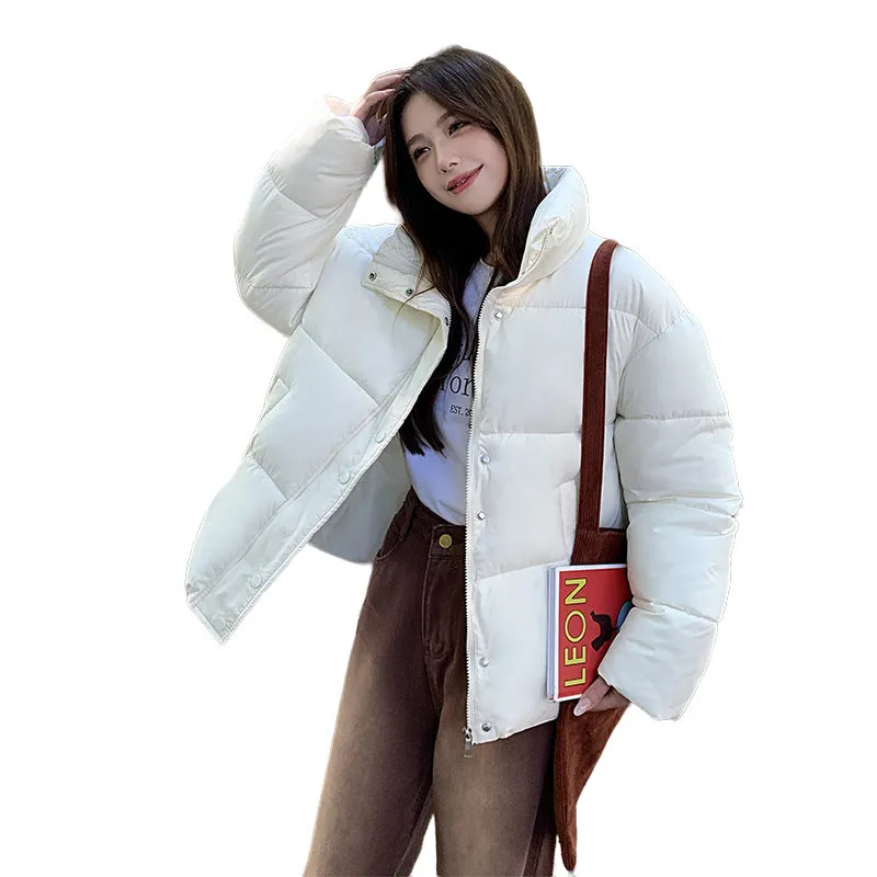Windproof and Water-Resistant Quilted Puffer Jacket for Women