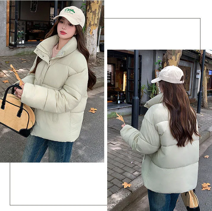 Windproof and Water-Resistant Quilted Puffer Jacket for Women
