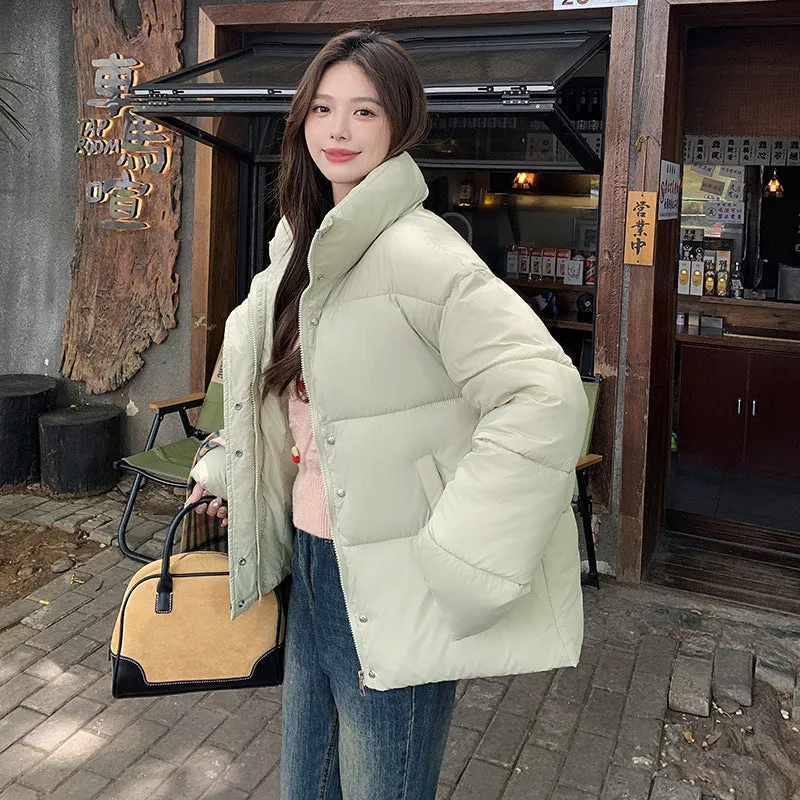 Windproof and Water-Resistant Quilted Puffer Jacket for Women