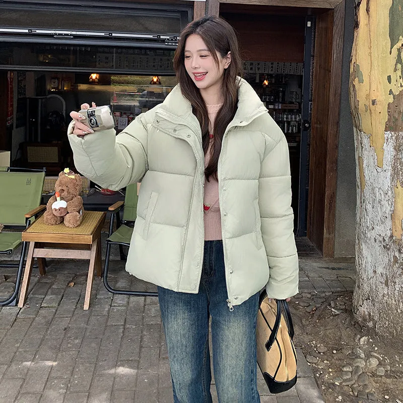 Windproof and Water-Resistant Quilted Puffer Jacket for Women
