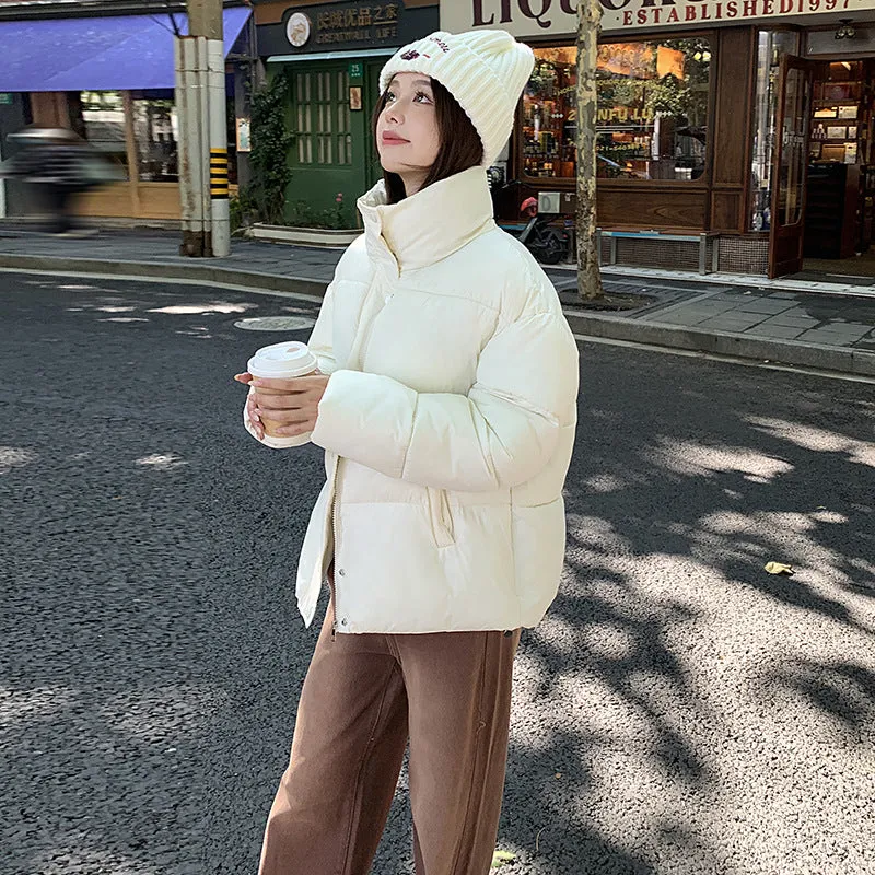 Windproof and Water-Resistant Quilted Puffer Jacket for Women