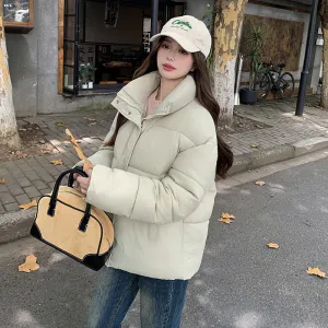 Windproof and Water-Resistant Quilted Puffer Jacket for Women