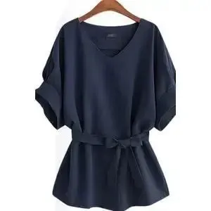 Women Blouses Linen Tunic Shirt V Neck Batwing Sleeve Blouse Plus Size Women Blouses For Summer