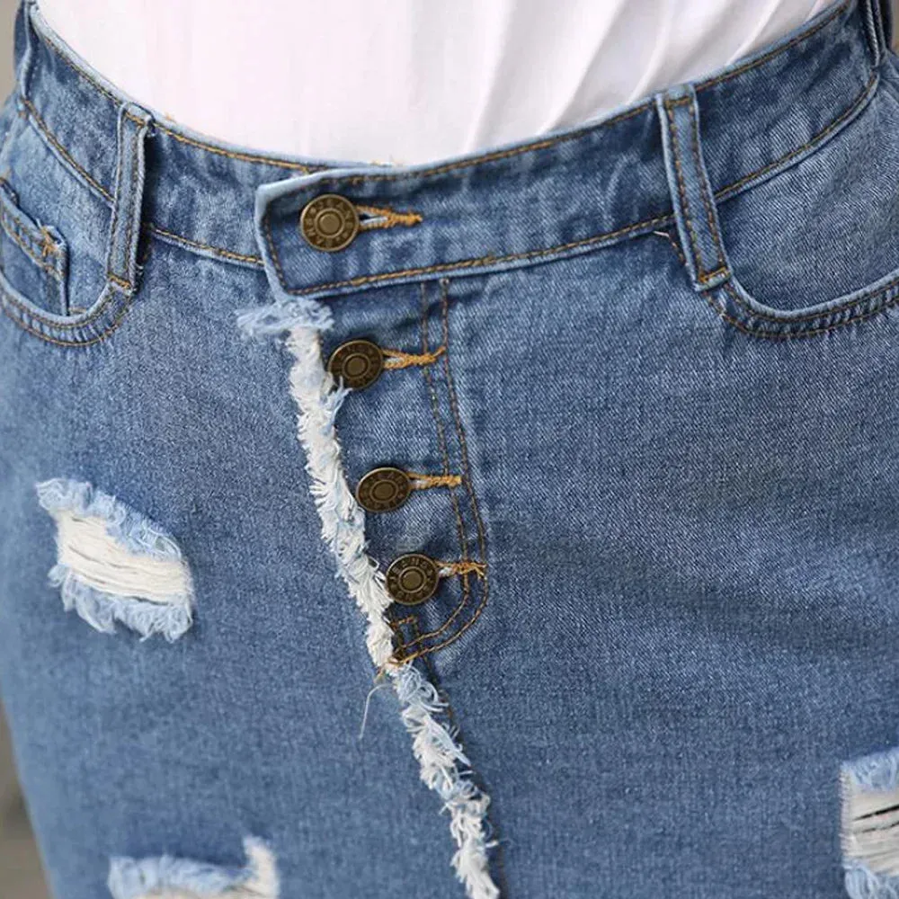 Women Denim Maxi Skirts