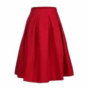 Women Midi Skirt High Waist Skater Tutu Skirts Pleated Style School Skirt Sun saia longas casual stars skirt
