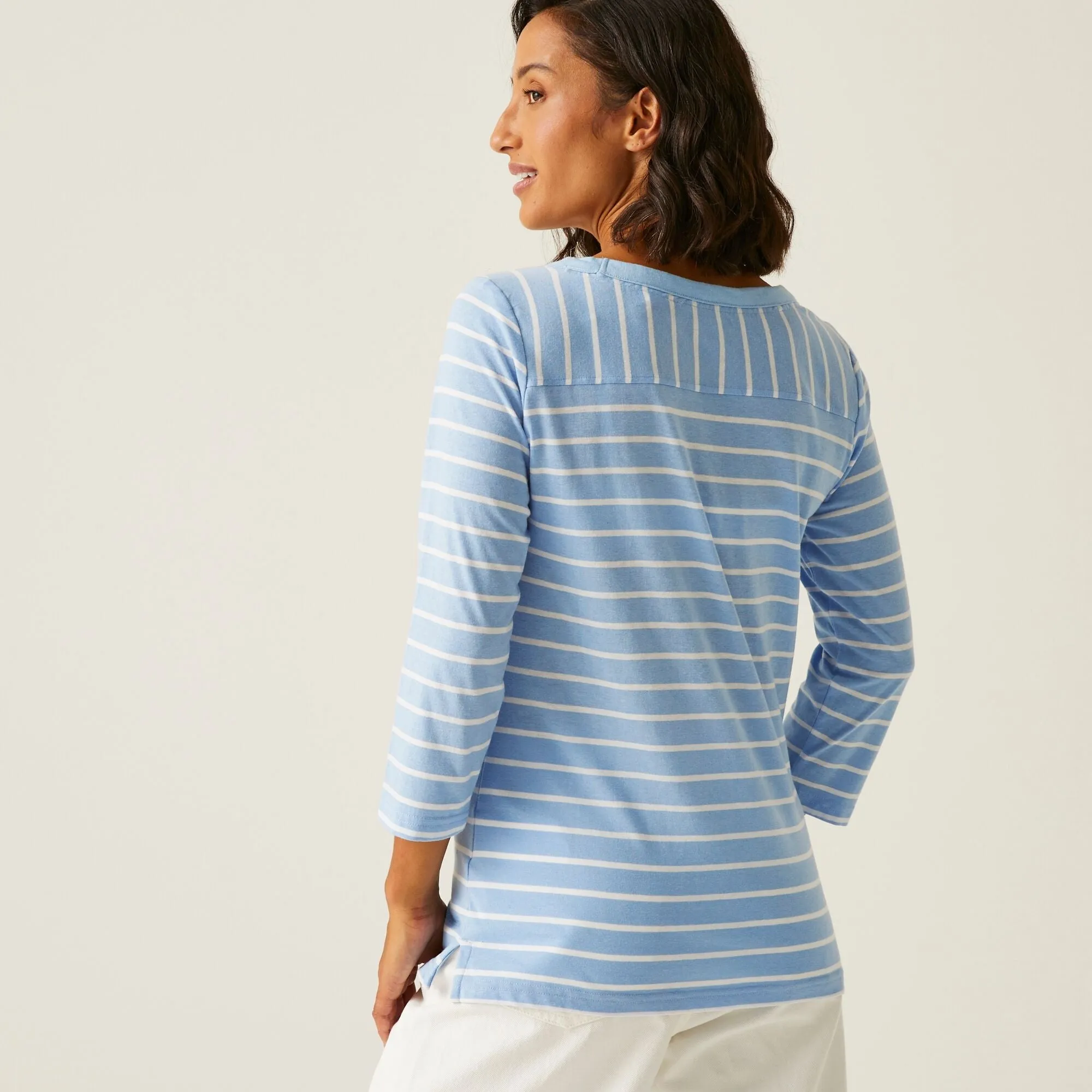 Women's Bayletta II 3/4 Sleeve Top | Chambray Blue White Stripe