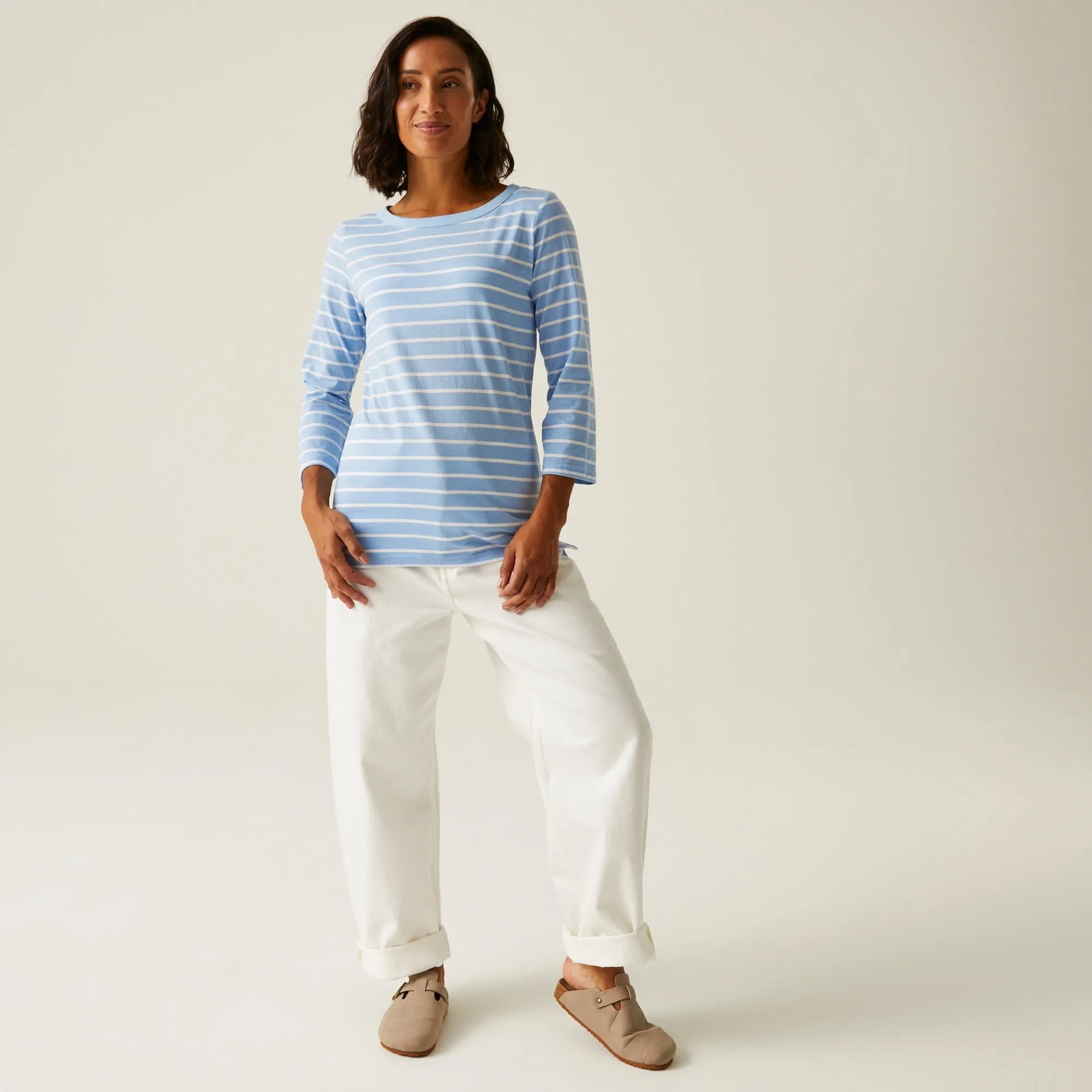 Women's Bayletta II 3/4 Sleeve Top | Chambray Blue White Stripe